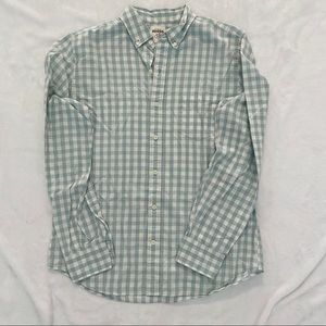 Fossil Blue White Plaid Gingham Button Down Shirt